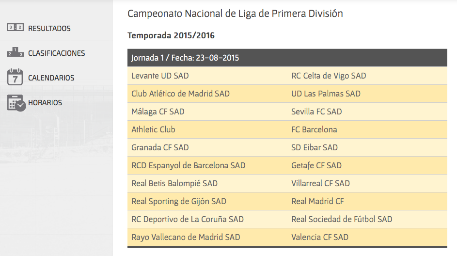 Calendario de RFEF.es