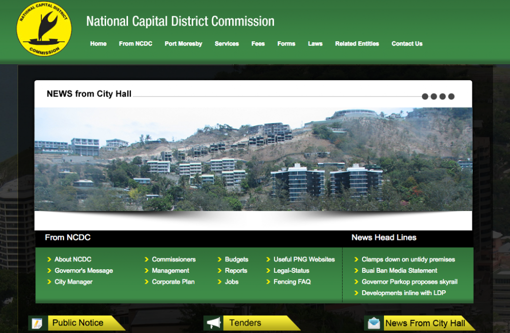 Web oficial de Port Moresby