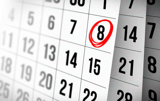 Fechas señaladas en el calendario