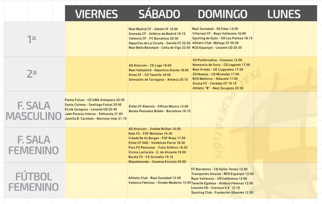 Horarios Primera