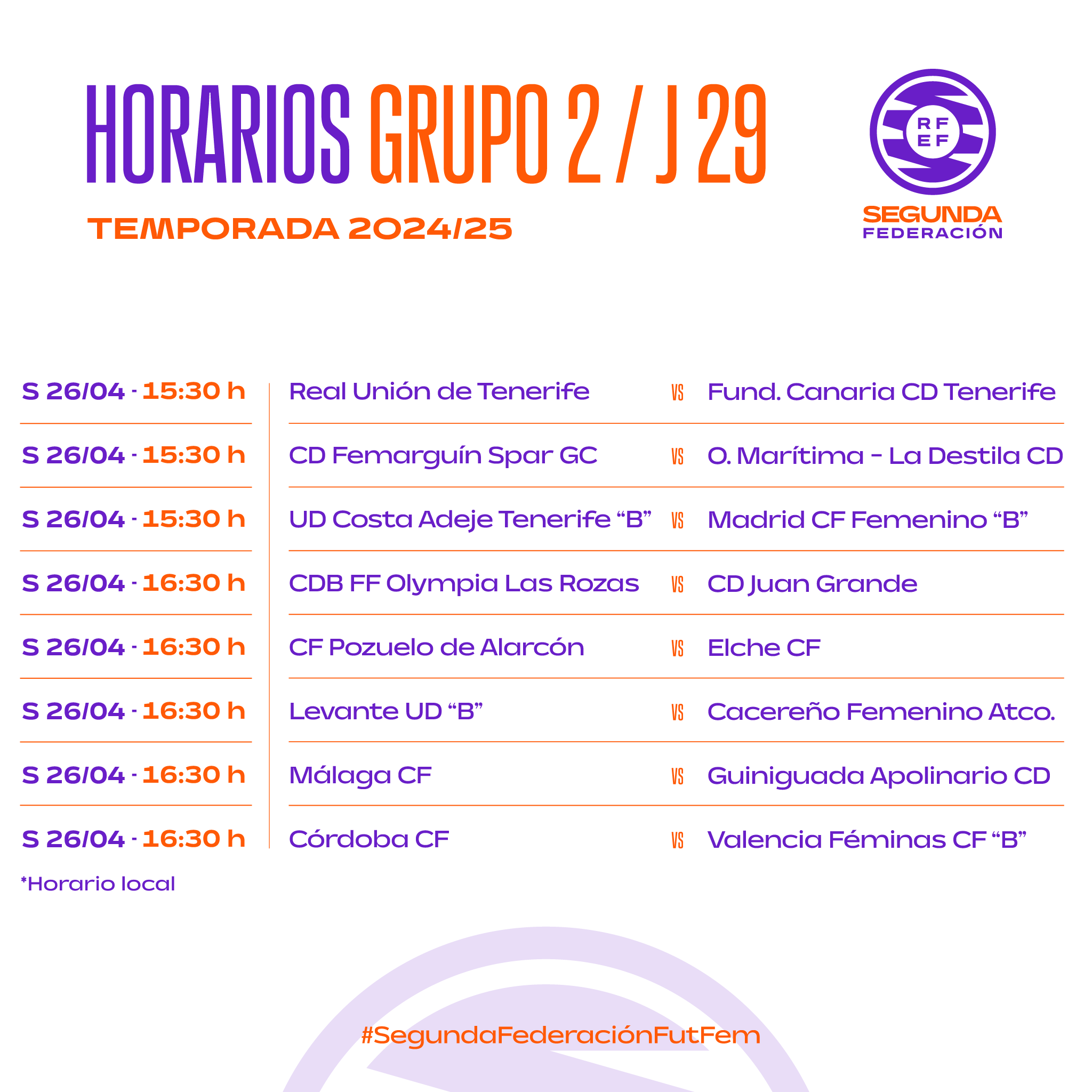 horarios-segunda-federacion-femenina-grupo-2-j-29