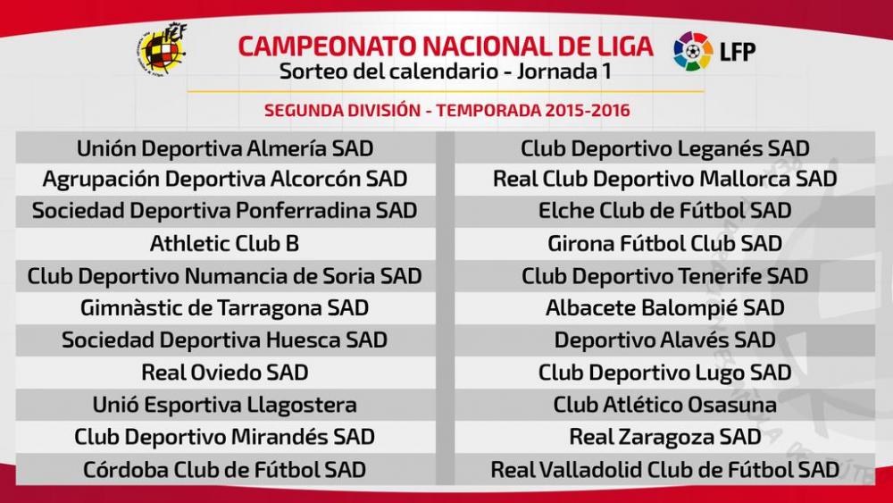Primera jornada de Segunda División