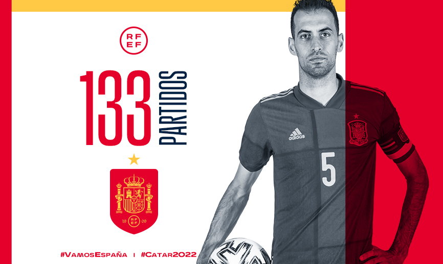 Sergio Busquets amplía su leyenda hasta los 133 partidos con España