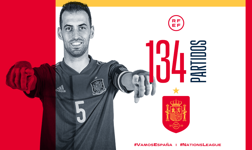 Sergio Busquets amplía su leyenda hasta los 134 partidos con España