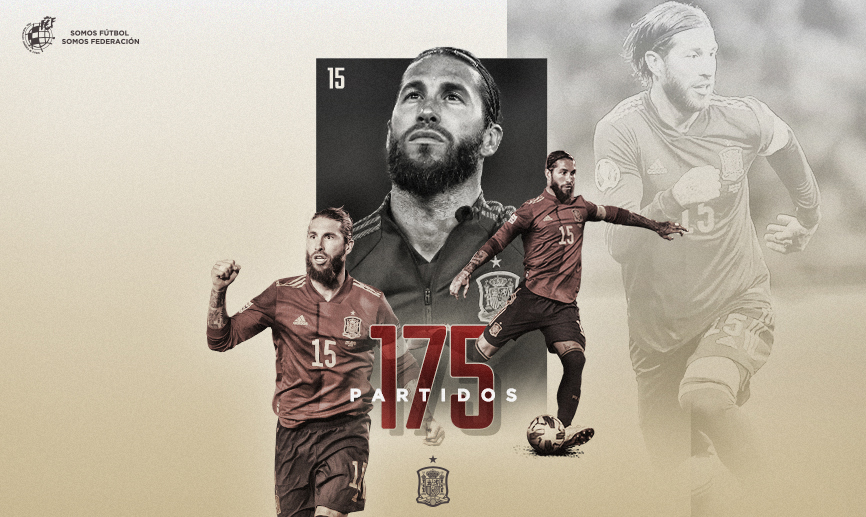 Sergio Ramos alcanza las 175 internacionalidades