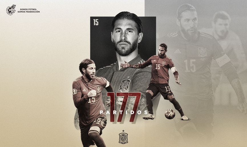 Sergio Ramos alcanza los 177 partidos con la Selección española de fútbol
