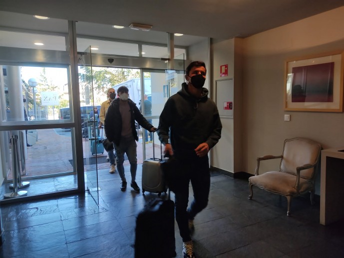 Guillamón llegando a la concentración de España Sub-21