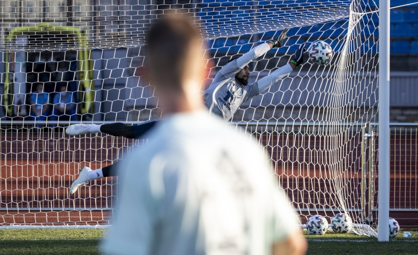 Momento del entrenamiento de España en San Petersburgo