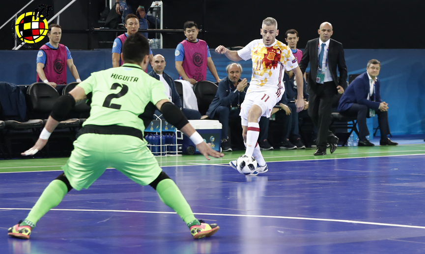 Momento del partido entre España y Kazajistán jugado en Liubliana