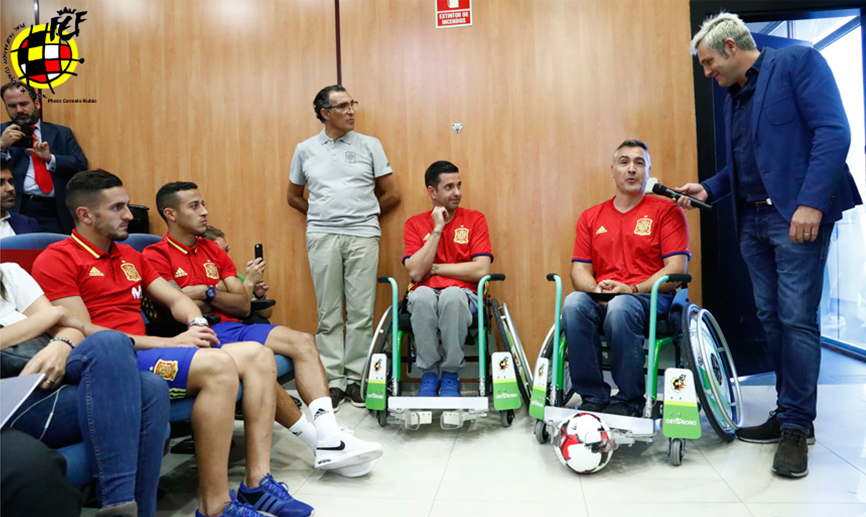 Thiago y Koke en la presentación del acuerdo de la RFEF y el AFAE para fomentar el A-Ball