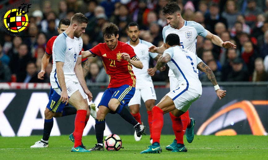 Momento del partido entre Inglaterra y España disputado el 15 de noviembre de 2016 en Wembley 