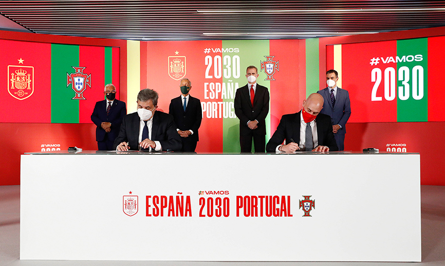 Firma del acuerdo para la candidatura conjunta de España y Portugal al Mundial 2030