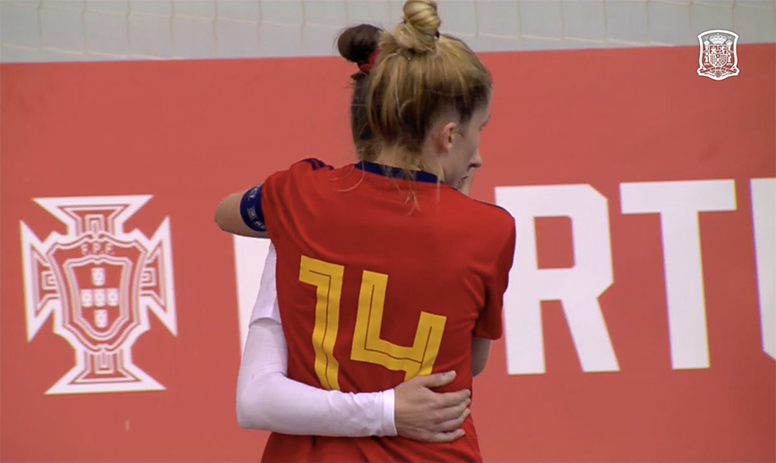 Anita Luján al terminar el partido