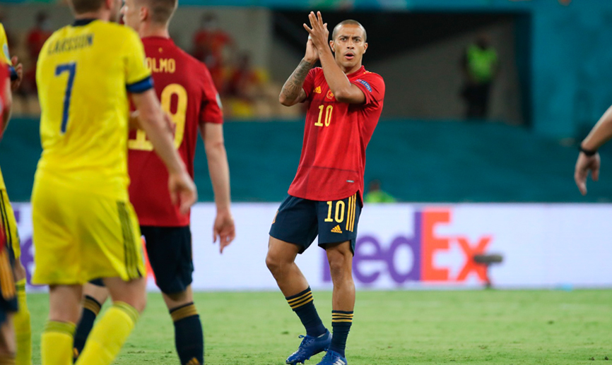 Thiago Alcántara durante el España-Suecia jugado en Sevilla