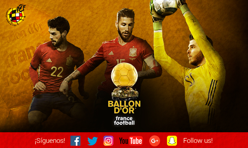 Sergio Ramos, Isco y De Gea son los tres candidatos al Balón de Oro