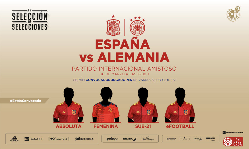 La Selección española salta al campo virtual para enfrentarse a Alemania el próximo lunes