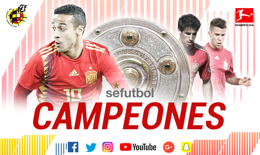 Thiago Alcántara, Javi Martínez y Juan Bernat conquistan la Bundesliga