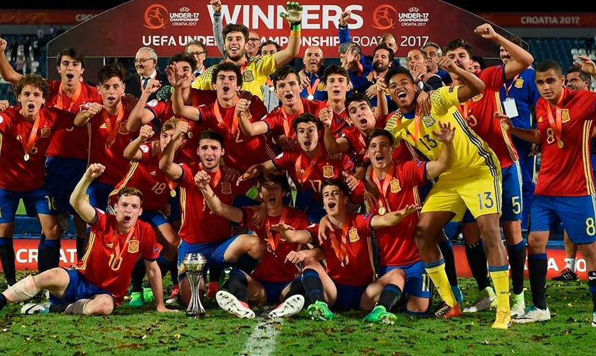 La Selección Sub-17 celebra el Campeonato de Europa