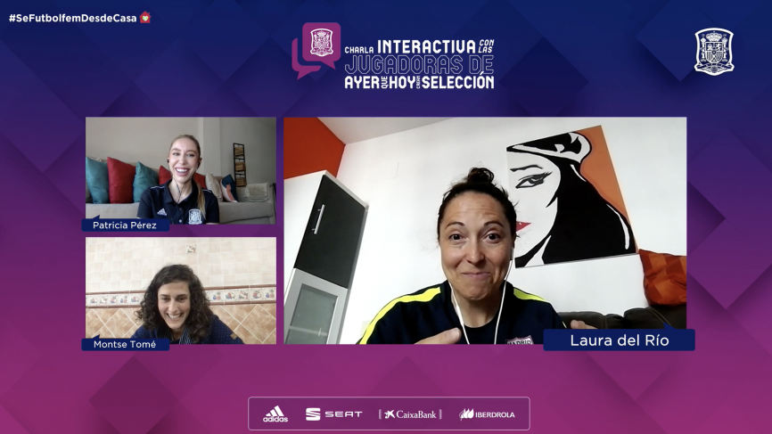 Montse Tomé y Laura del Río durante la charla interactiva con los aficionados