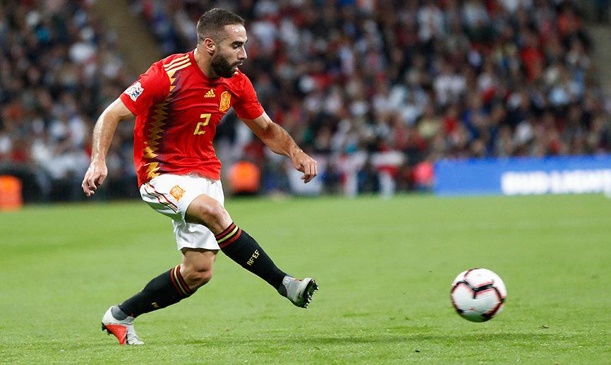 Dani Carvajal en una acción de partido