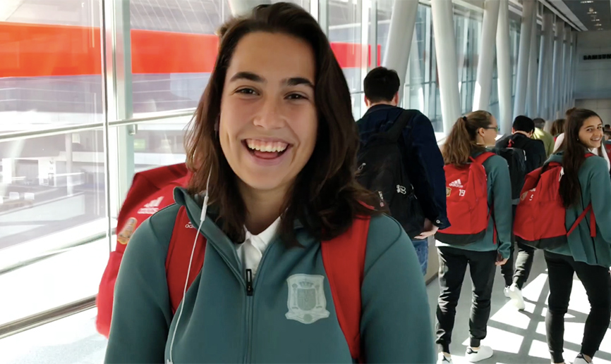 Cata Coll en un momento del viaje