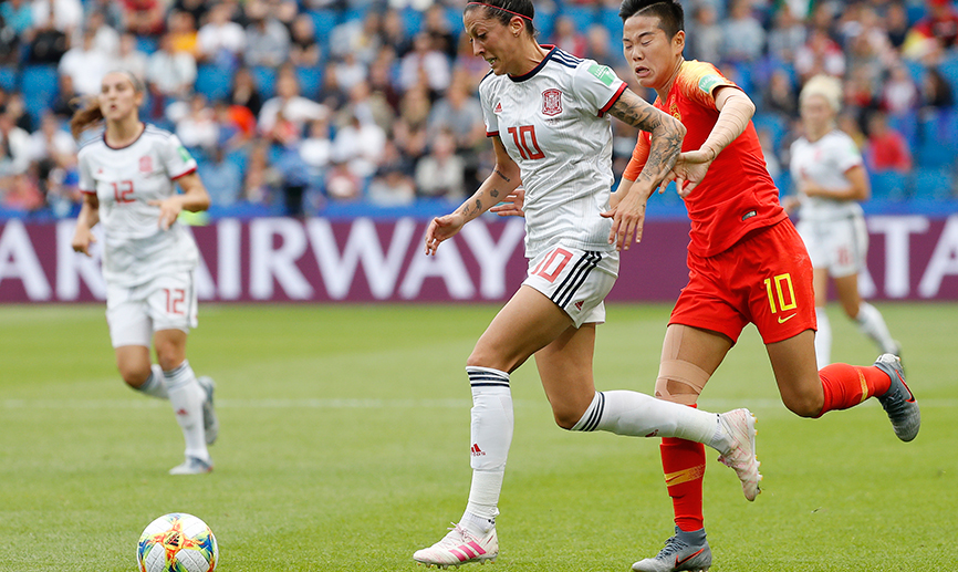Momento del partido entre China y España jugado en El Havre