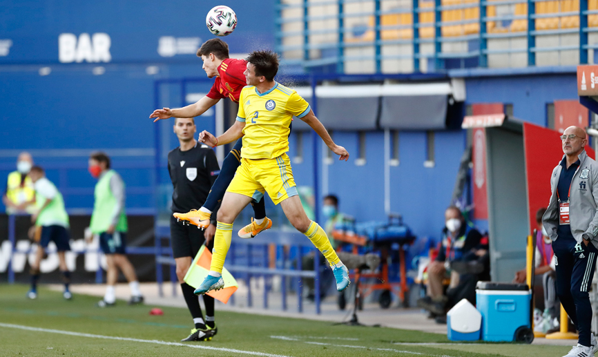 Momento del partido entre España y Kazajistán jugado en Alcorcón