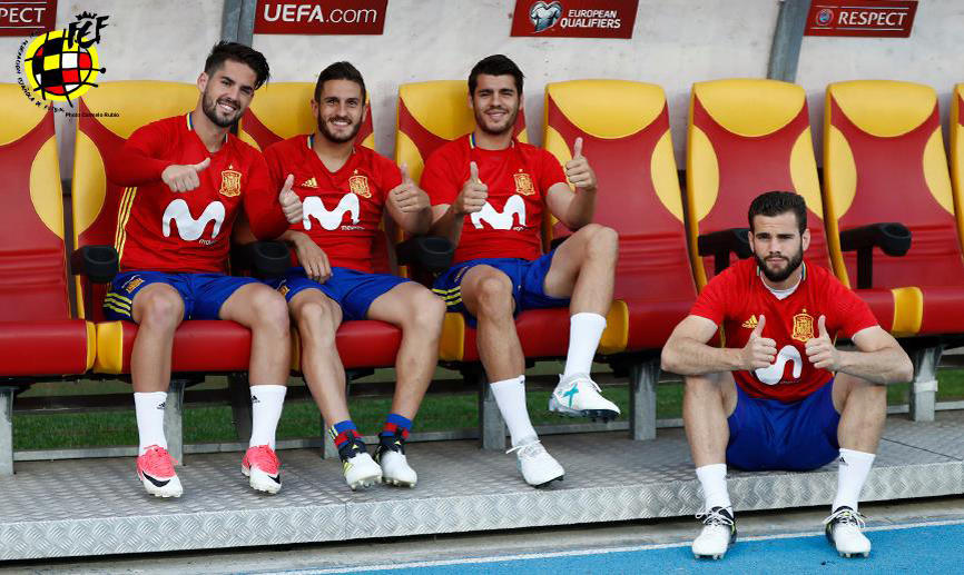Los jugadores de la Selección española durante una concentración reciente