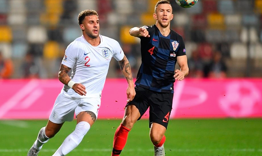 Momento del partido entre Croacia e Inglaterra jugado en el país balcánico