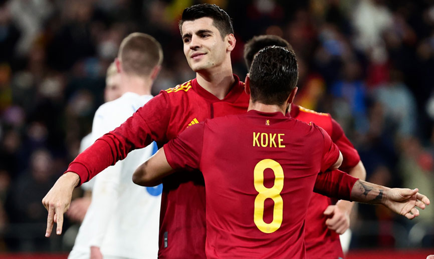 España celebra su segundo gol en Riazor