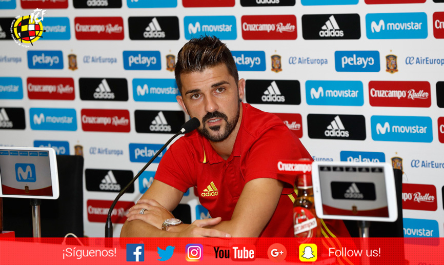 David Villa en rueda de prensa