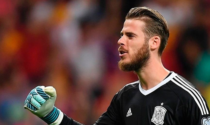 David de Gea durante un encuentro con la selección española 