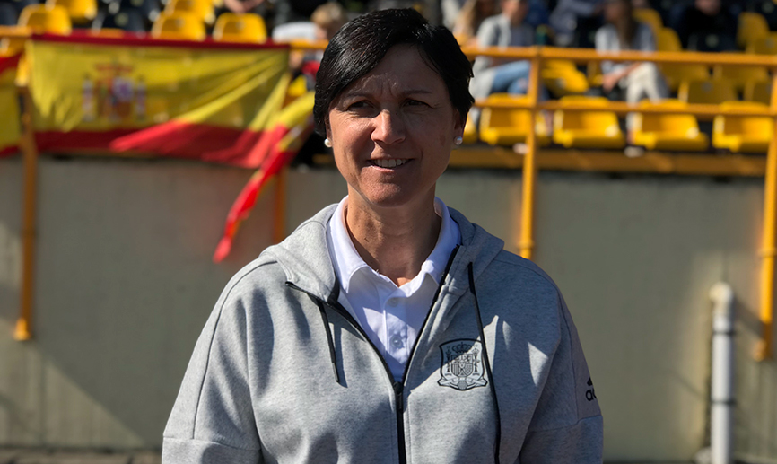 Toña Is durante el partido entre Italia y España