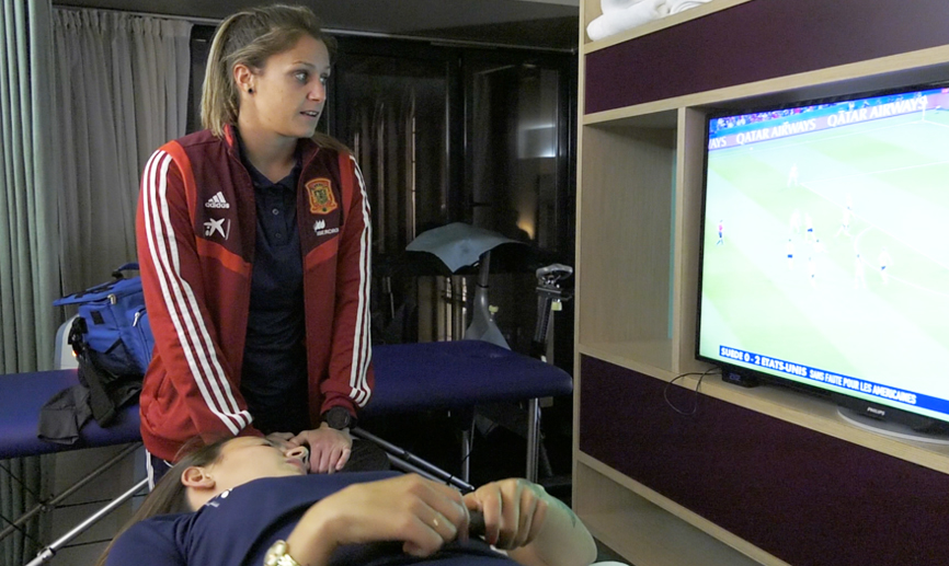 Las jugadoras de la Selección ven el Suecia-Estados Unidos