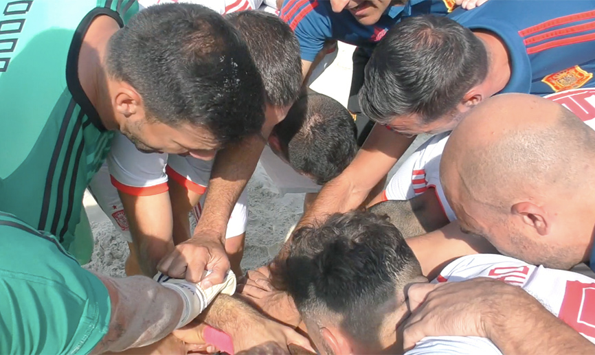 Grito de guerra antes del partido