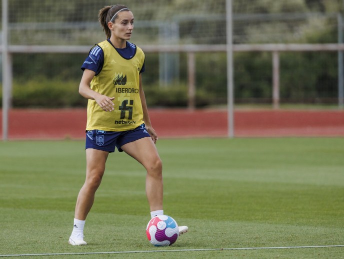 Ainhoa, en un entrenamiento con la Selección