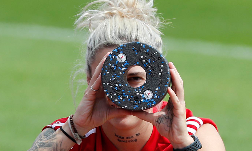 Mapi León durante el entrenamiento de este martes en El Havre
