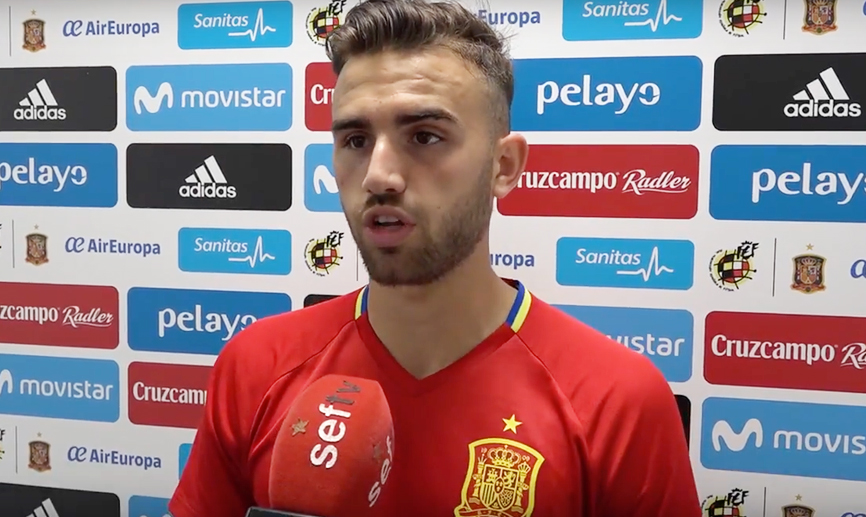 Borja mayoral durante la entrevista con SEFUTBOL en Toledo