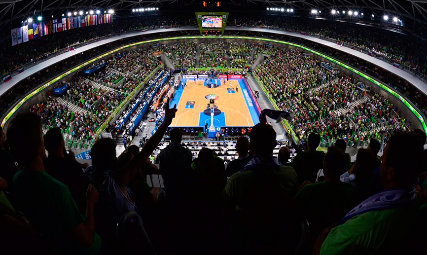 Vista panorámica del pabellón Arena Stožice de Liubliana