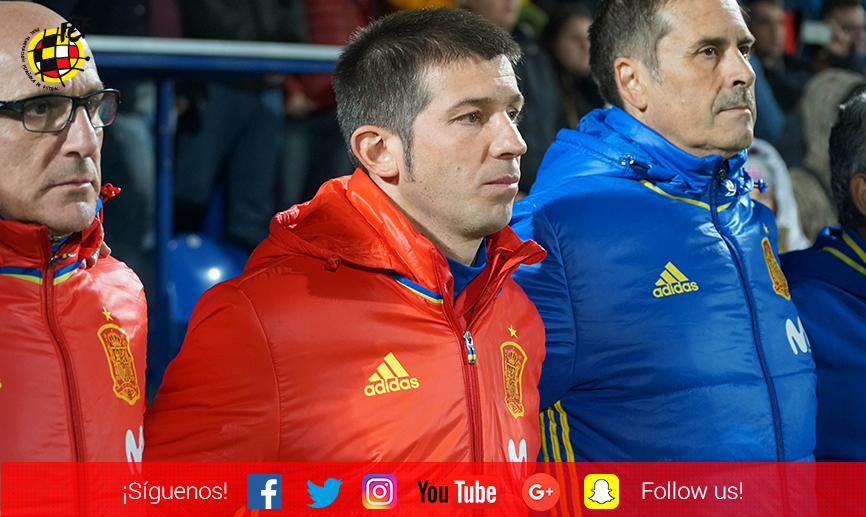 El Seleccionador nacional Sub-21, Albert Celades, antes del encuentro frente a Eslovaquia
