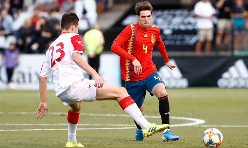 Momento del partido entre España y Montenegro jugado en Castellón