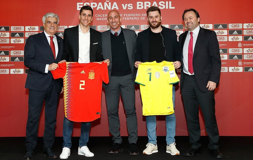 Presentación del partido entre España y Brasil