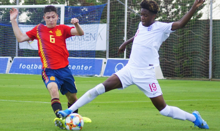Momento del partido entre España e Inglaterra jugado en San Pedro del Pinatar