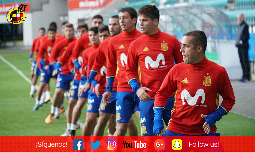 Los jugadores de la Selección española Sub-21 entrenan en Tallin