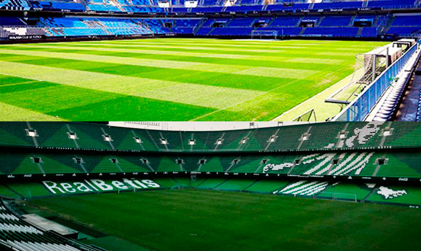 Estadio de La Rosaleda y Benito Villamarín