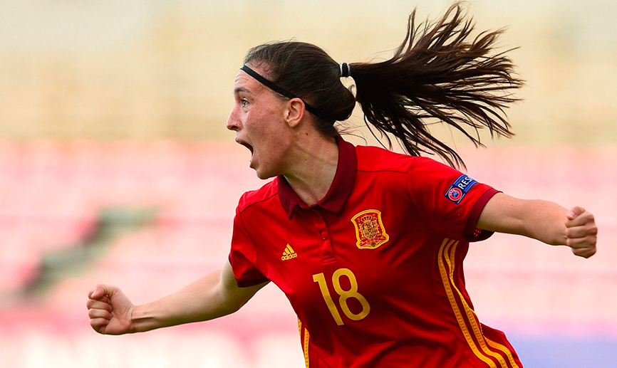 Eva celebra un gol en el pasado Campeonato de Europa