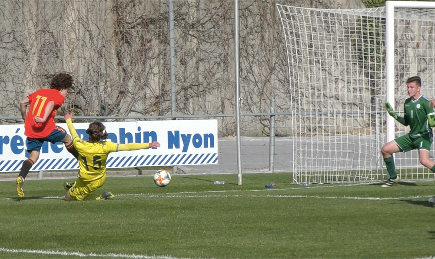Momento del partido de España
