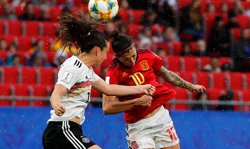 Momento del partido entre Alemania y España jugado en Valenciennes