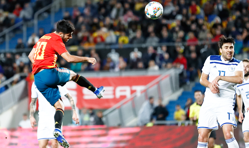 Momento del partido entre España y Bosnia-Herzegovina jugado en Las Palmas