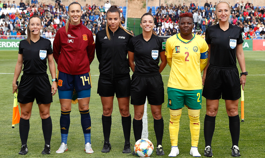 Momento previo al encuentro entre España y Camerún